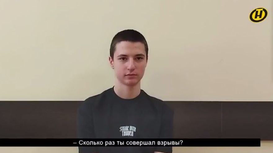 Супраць школьніка з Віцебску распачалі дзве крымінальныя справы, у тым ліку за «падрыхтоўку тэракту». Скрыншот з відэа ontnews / Telegram