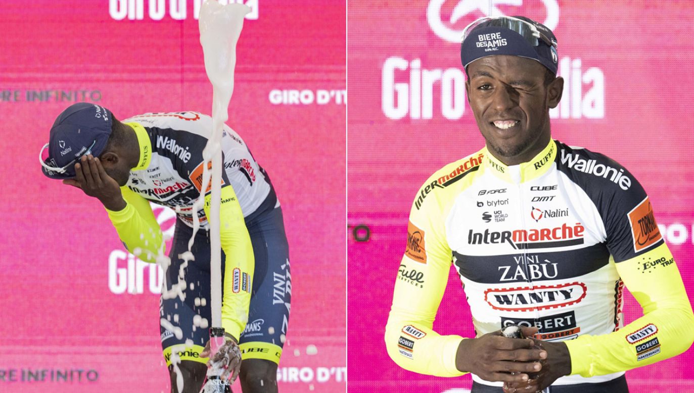 Biniam Girmay wygrał w Jesi 10. etap wyścigu Giro d'Italia (fot. PAP/EPA/M.BRAMBATTI)