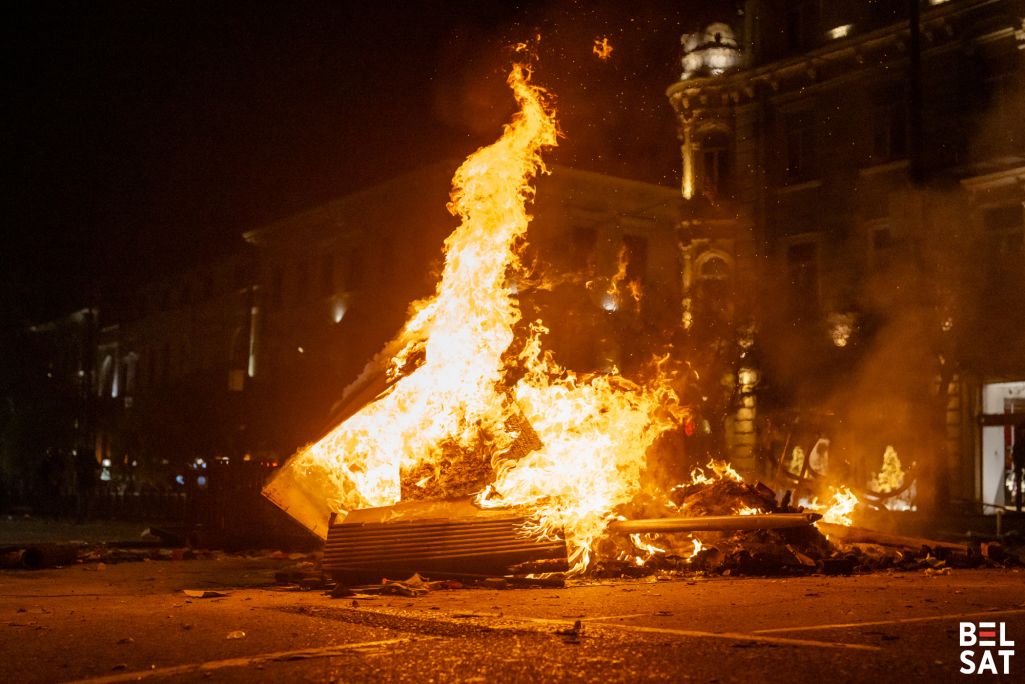 Чарговая пратэстная ноч у Тбілісі. Фота: «Белсат»