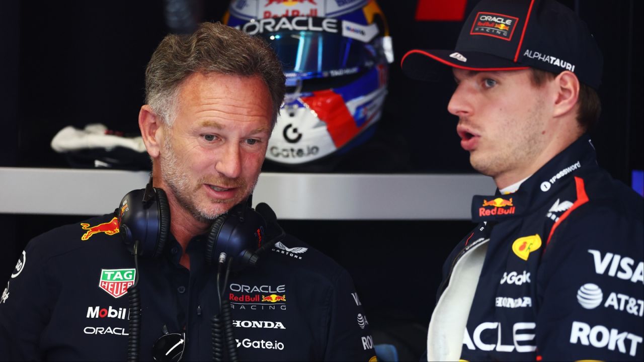 Christian Horner i Max Verstappen (fot. Getty Images)