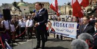 Działacze Stowarzyszenia SW zwrócili się do wyborców Krzysztofa Bosaka o dokonanie mądrego wyboru (fot. Filip Radwanski/SOPA Images/LightRocket via Getty Images) Działacze Stowarzyszenia SW zwrócili się do wyborców Krzysztofa Bosaka o dokonanie mądrego wyboru (fot. Filip Radwanski/SOPA Images/LightRocket via Getty Images)