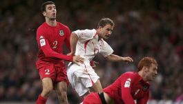 Tomasz Frankowski w trakcie meczów z Walią w el. MŚ