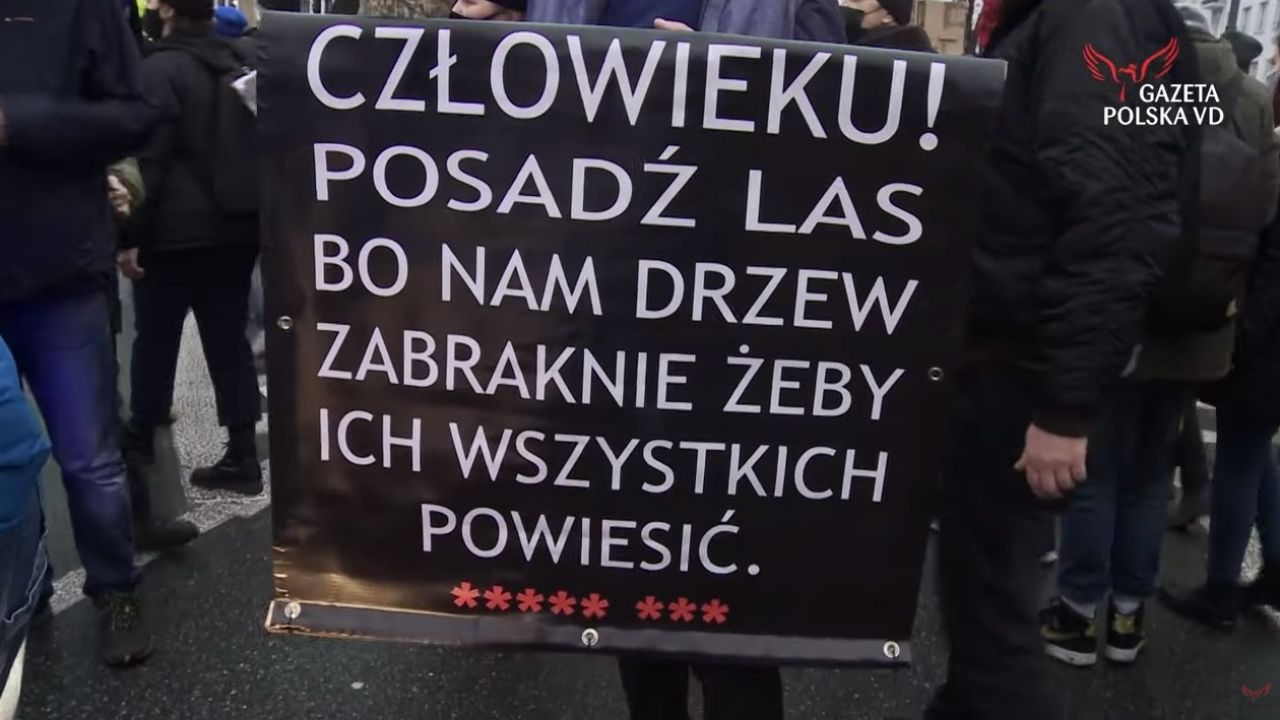 Wśród demonstrujących pojawiły się nawoływania do przemocy (fot.Youtube/Gazeta Polska VD) Wśród demonstrujących pojawiły się nawoływania do przemocy (fot.Youtube/Gazeta Polska VD)