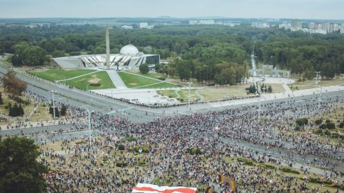 Акция протеста против результатов президентских выборов в Минске, Беларусь. 23 августа 2020 года. Фото: Белсат