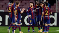 Piłkarze FC Barcelona (fot. PAP/EPA)