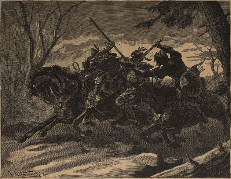 Смерць Міндоўга. Р. Штэйн і Г. Зэйфэр, каля 1900 г. Крыніца: wikipedia.org