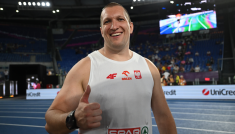 Dekoracja Wojciecha Nowickiego na lekkoatletycznych ME w Rzymie