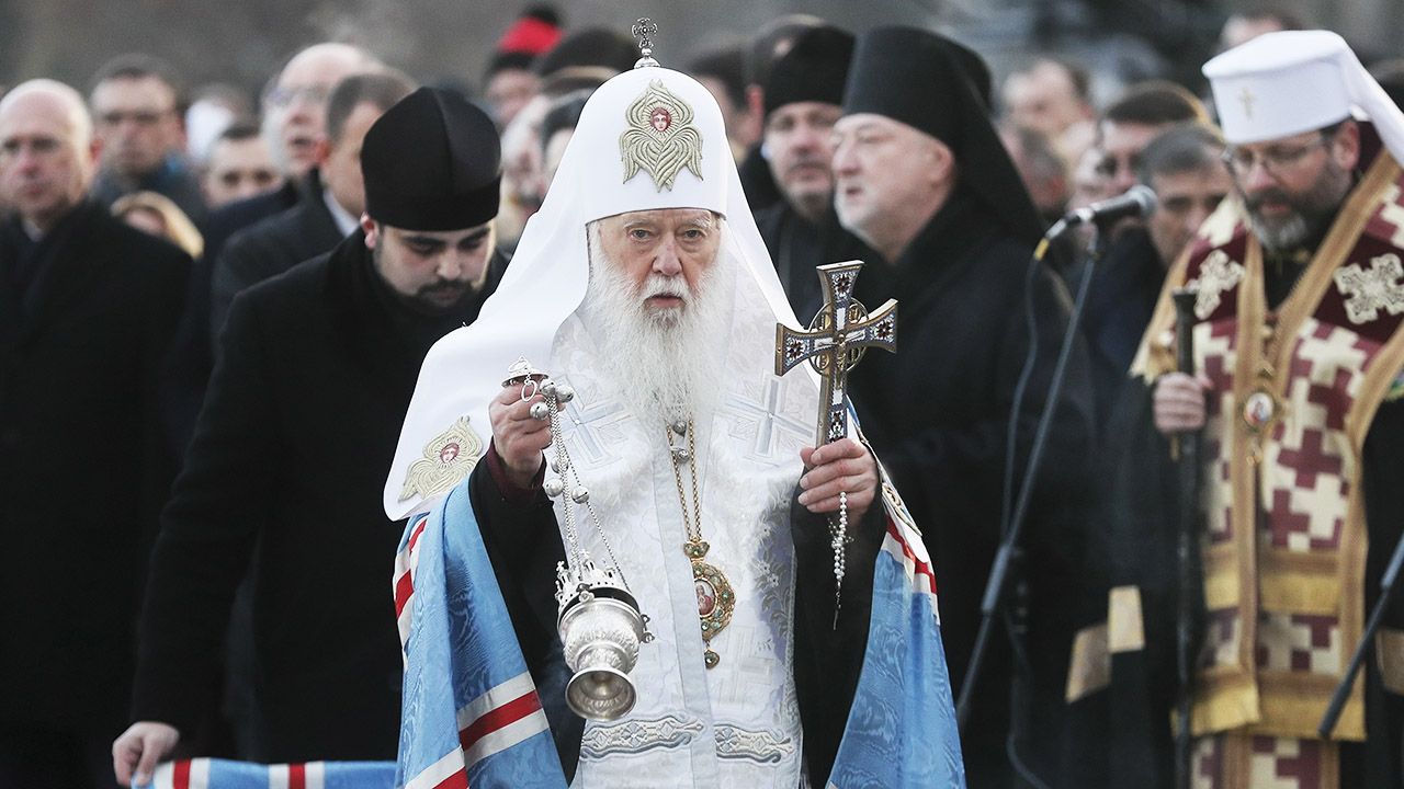 Patriarcha Filaret nawiązał do obchodzonej obecnie 85. rocznicy Wielkiego Głodu – ludobójstwa z lat 1932-33, „do którego główną przesłanką były utrata przez naród swej państwowości i zniewolenie przez agresora kremlowskiego” (fot. PAP/EPA/SERGEY DOLZHENKO) Patriarcha Filaret nawiązał do obchodzonej obecnie 85. rocznicy Wielkiego Głodu – ludobójstwa z lat 1932-33, „do którego główną przesłanką były utrata przez naród swej państwowości i zniewolenie przez agresora kremlowskiego” (fot. PAP/EPA/SERGEY DOLZHENKO)