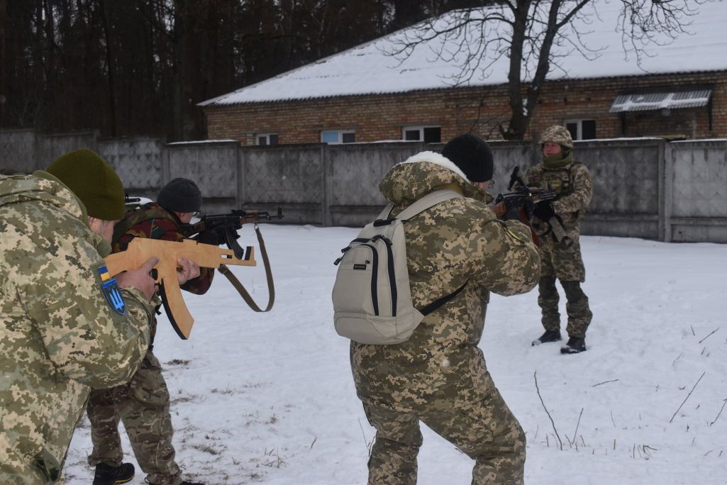 Здымак мае ілюстрацыйны характар. Навучанні 112-й брыгады тэрытарыяльнай абароны. 5 лютага 2022 года. (Фота: Паўло Шчыбра)