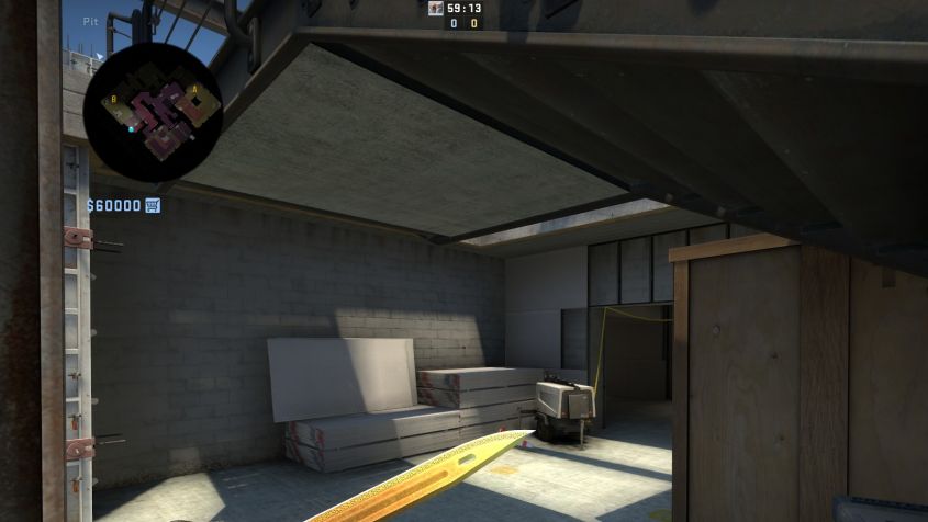 CS:GO - Vertigo - Bombsite B pod schodami. Źródło: Valve