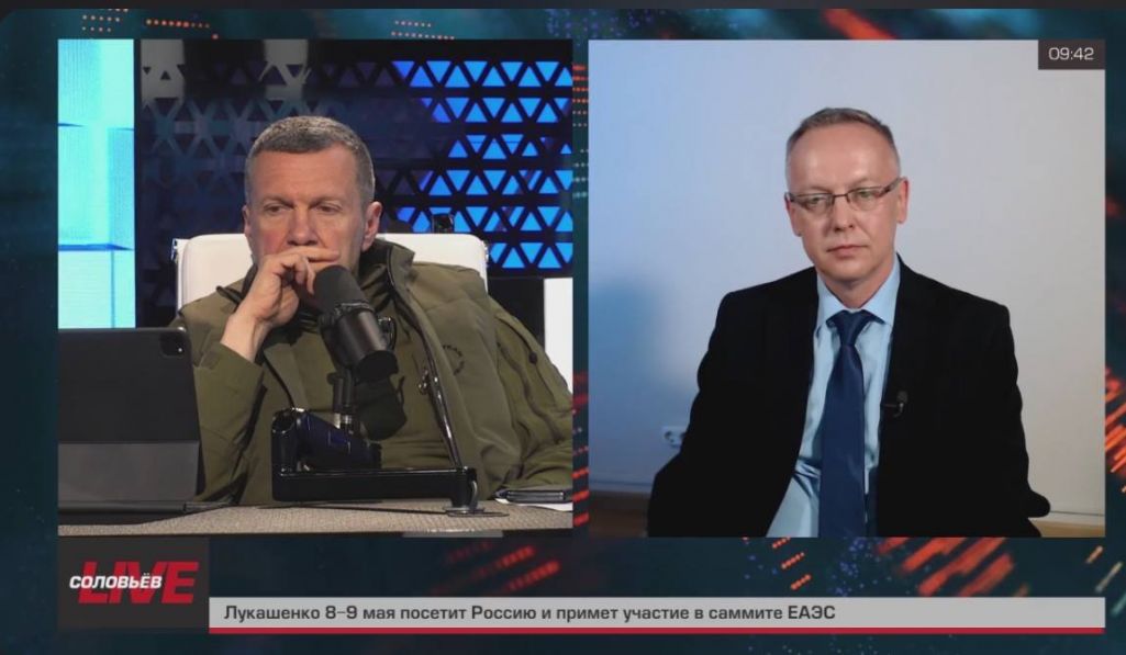 Томаш Шмыт у Салаўёва (Скрыншот: Соловьёв / Telegram)