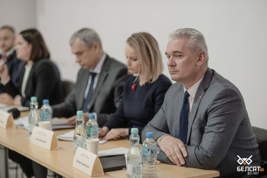 Валер Кавалеўскі на прэс-канферэнцыі Святланы Ціханоўскай і сябраў Аб'яднанага пераходнага кабінету. Варшава, Польшча. 2 снежня 2022 года. Фота: Карына Пашко / Белсат
